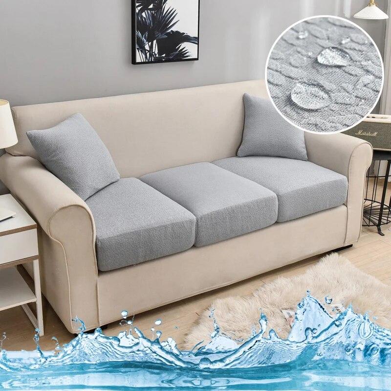 Jacquard-Sofa-Sitzkissenbezug, elastisch, wasserdicht, Sofabezug für Wohnzimmer, Möbelschutz für Haustiere und Kinder, abnehmbar