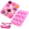 12 Flower Grass Mold Silicone Multi-style Baking Mold Cake Candy Chocolate Candy Ice Pastry Food Mold Kitchen Bar Christmas DIY