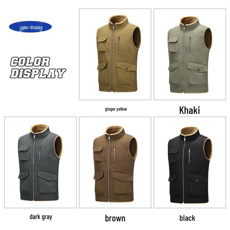 JEANSWEST Men's Winter Fleece Lined Stand Collar Vest