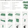 3 Tier Rolling Storage Cart With Drawers Rolling Utility Cart With Drawers,Room Decor,Bathroom Decor,Rolling Utility Cart Rolli