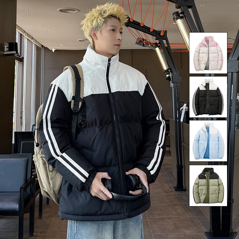 Winter Couple Cotton-padded Men's Jacket Korean Version Loose Stand-up Collar Thickened Bread Clothes Trendy Youth Casual Cotton-padded Jacket