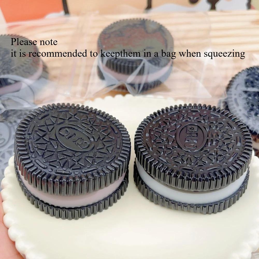 2pcs Squishy Silicone Cookie Stress Toy Slow-Rise Sensory Fidget for ADHD Anxiety BPA-Free Kids Adults Holiday Birthday Gifts
