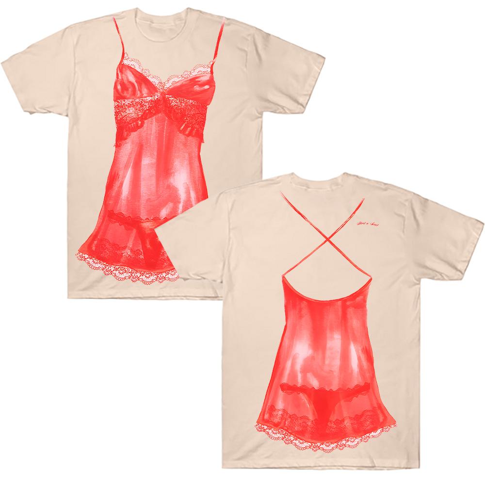 Sabrina Carpenter Red Lingerie Tee Sabrina Carpenter Fans Gifts Clothes Summer Crewneck Graphics Top Casual Cotton Tshirt Unisex