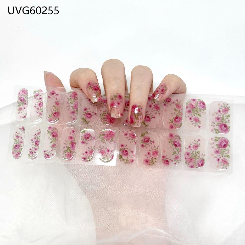 Transparent Nude UV Gel Nail Art Stickers: Semi-Cured, Semi-Baked Manicure Sheets