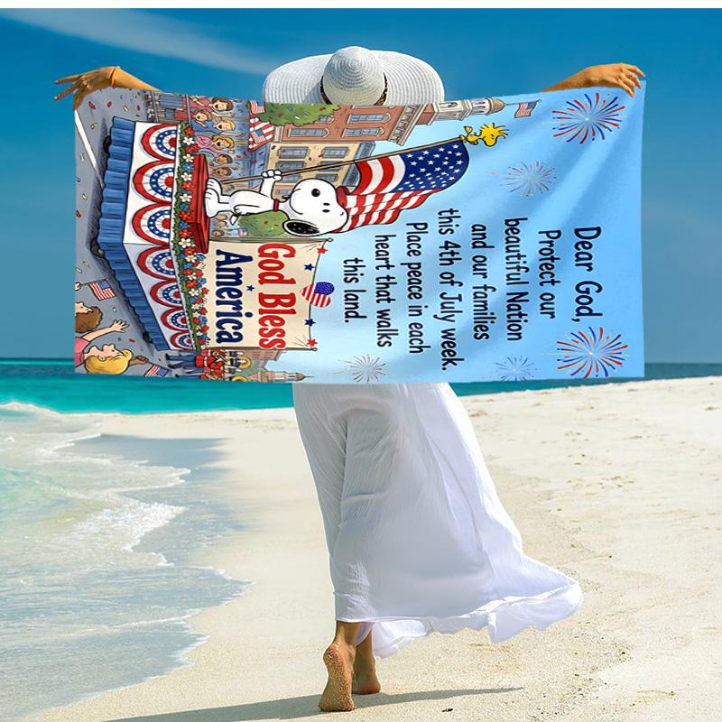 1pc Snoopy Float July Th Parade Microfiber Beach Towels Quick Dry Towel Sand Beach Towels Pool for Travel Swim Pool. S072101173