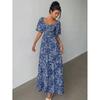 Europe, America 2026 Summer New Fashion Temperament Short-sleeved Vacation Beach Floral Long Dress