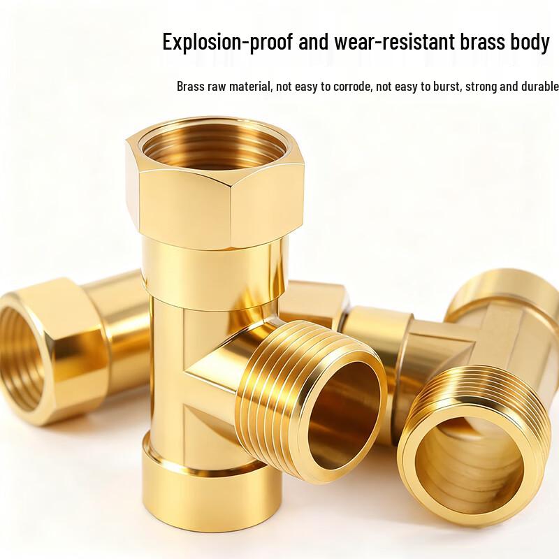 Brass 3-Way Splitter Pipe Connector