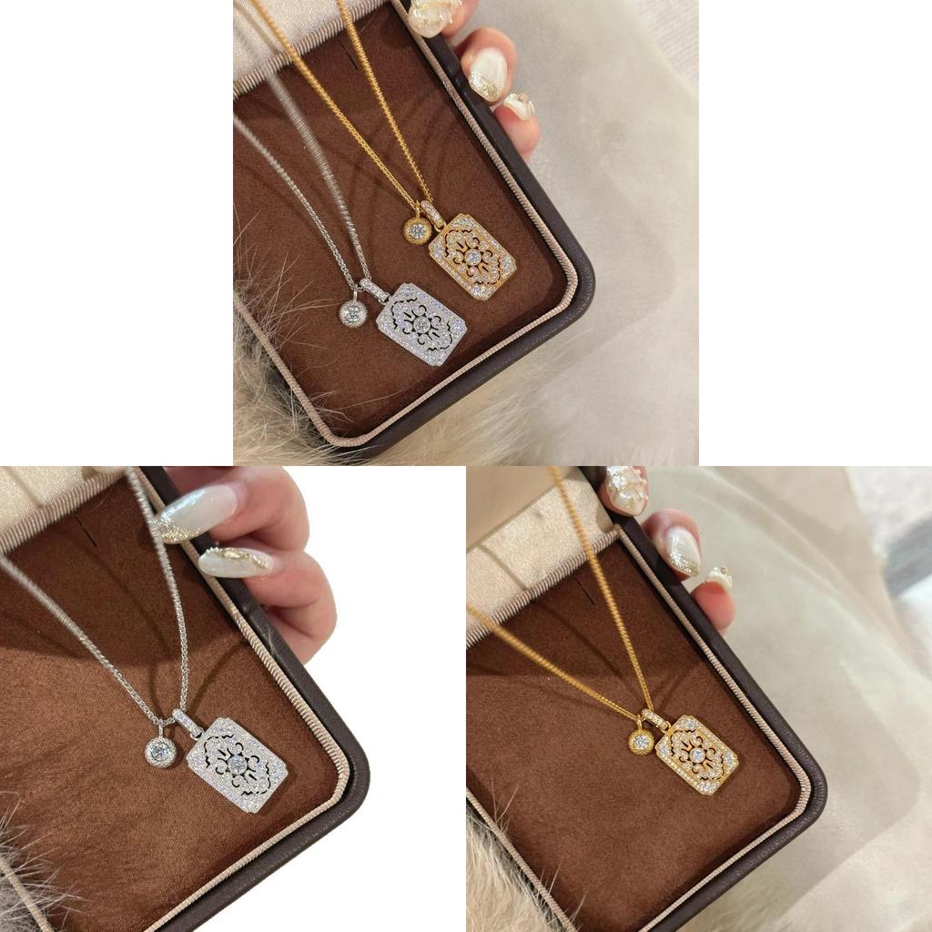 Iris Flower Pendant Necklace With Gold Plating For Women
