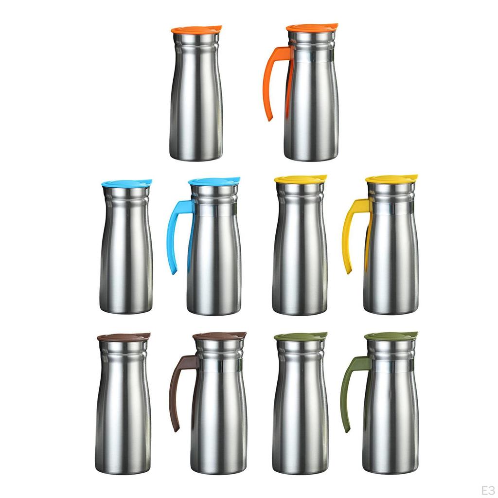 0.8 Liter Stainless Steel Insulated Carafe, Coffee Pot for Cold Drinks, Leakproof Lid, Beverage