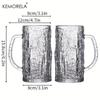 KEMORELA 1/2PC Pub Beer Glasses Thick-Base Pint Mugs with Frosted Glacier Texture Bar Grade Glassware for Lager IPA Craft Beer