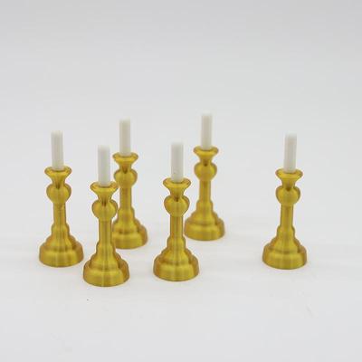 1/2 ks 1:12 Domeček pro panenky Zlatý svícen Miniaturní model svícnu Domácí dekorace Hračka DIY příslušenství