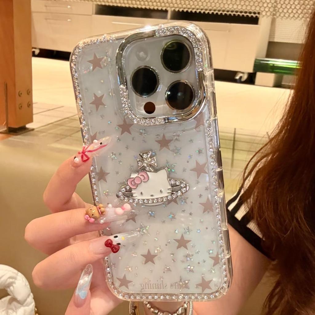 Hochwertige dreidimensionale Planet Thin Flash KT Katze Geeignet für IPhone 16 Promax Schutzhülle Apple 15 Handyhülle 14