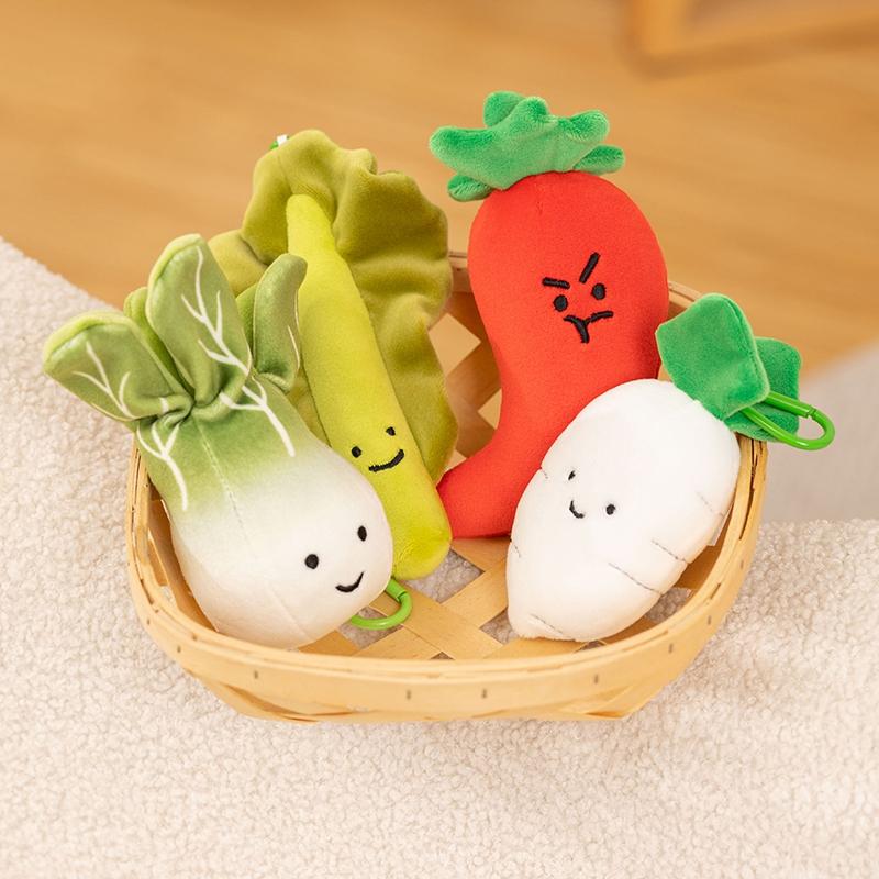Kawaii 10-20CM Vegetable Plush Toys Cute Vegetables Pendant Onion Chili Mushroom Carrot Plush Pendant Keychain Toy