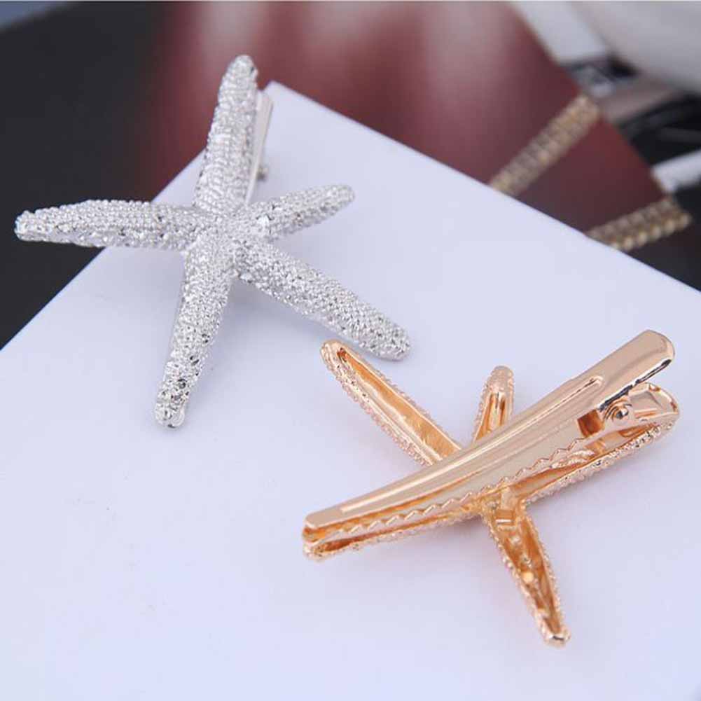 Women Hair Clip Alloy Starfish-shape Geometric Grasping Clip Hair Ornaments