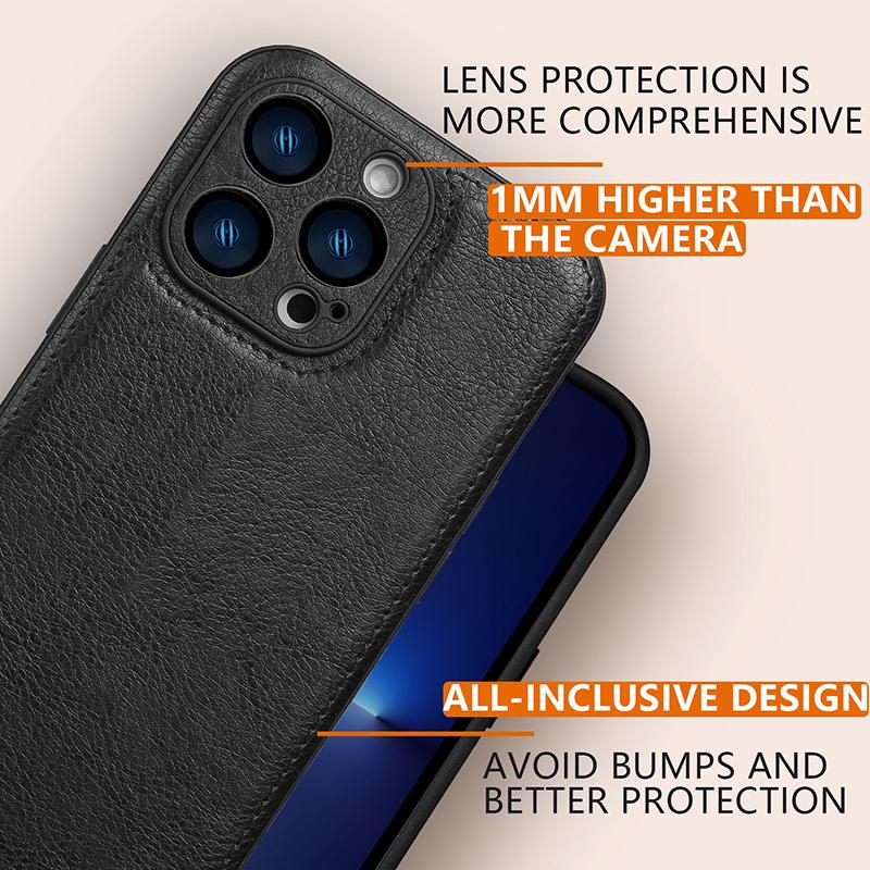Luxury Solid Color Leather Bumper Soft Phone Case For iPhone 16 Pro Max 14 11 12 13 15 Pro Max Camera Lens Protection Back Cover