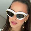 Sexy Cat Eye Double Frame Sunglasses Women 2025 Luxury Brand Vintage Y2K Punk Sun Glasses For Ladies Retro Eyewear Shades UV400