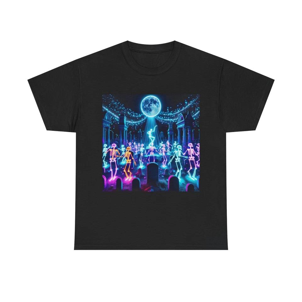 Unisex Adult T Shirt Glowstick Graveyard Disco L