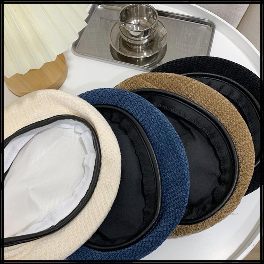 Barett CZ341 [Weißer Zahn] Hut, Herbst/Winter, Schlicht, Niedlich, Stilvoll, Elegant, Flauschig, Damen, (Marine)