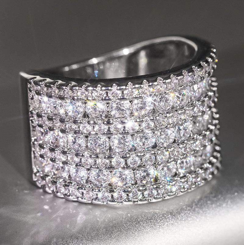 Sparkling wax zircon ring girl, engagement party jewelry, luxury style ring