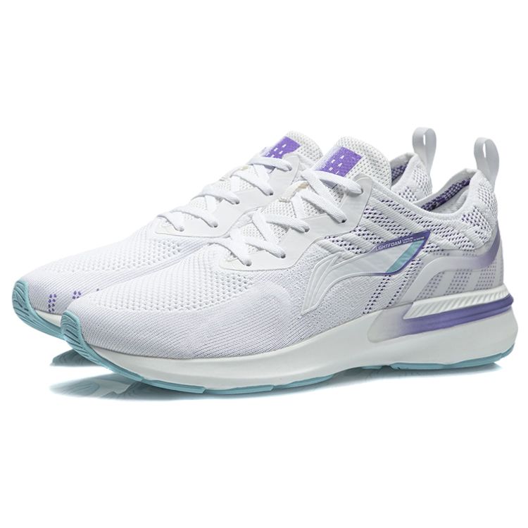 Li Ning Laning Lan Shock Absorbing Non-Slip Wear-Resistant Low-Top Running Shoes Men Sneakers White Purple ARHR131-2