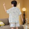 Boys Cotton Pajama Set Thin Sleepwear Cartoon Print Comfortable Home Wear Teens
