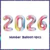 32inch 2026 Foil Balloons Color New Year Party Decorations Anniversary Supplies 12 Inch Glitter Latex Balloons Photo Booth Props