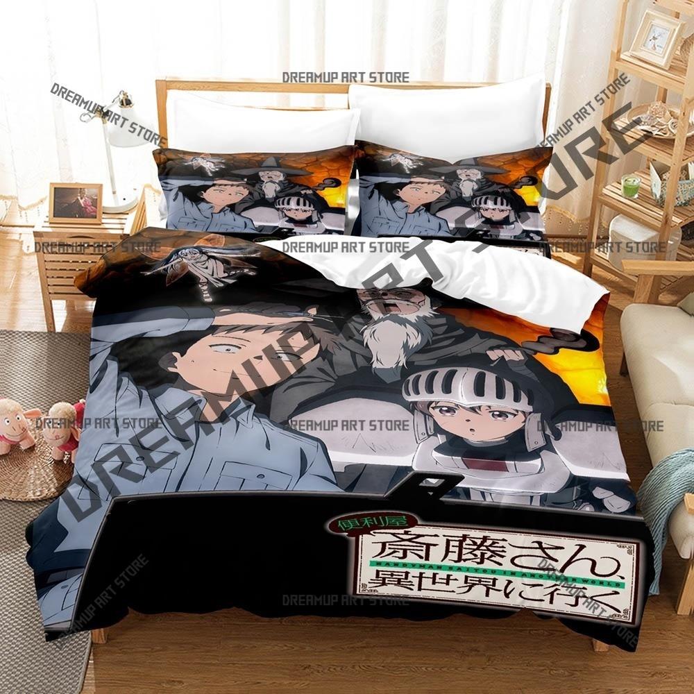 3D Print Handyman Saitou In Another World Bedding Set Twin Queen King Full Size Duvet Cover Pillowcase Bed Boys Girls Adult