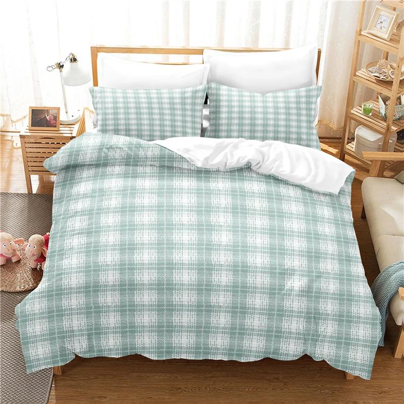 New Beding Set Simple Plain Soft Duvet Cover King-Sized Dimensionsd Dimensions Super Soft Comfortable Light Gren Bedclothes Ropa De Cama Bed Linen Set