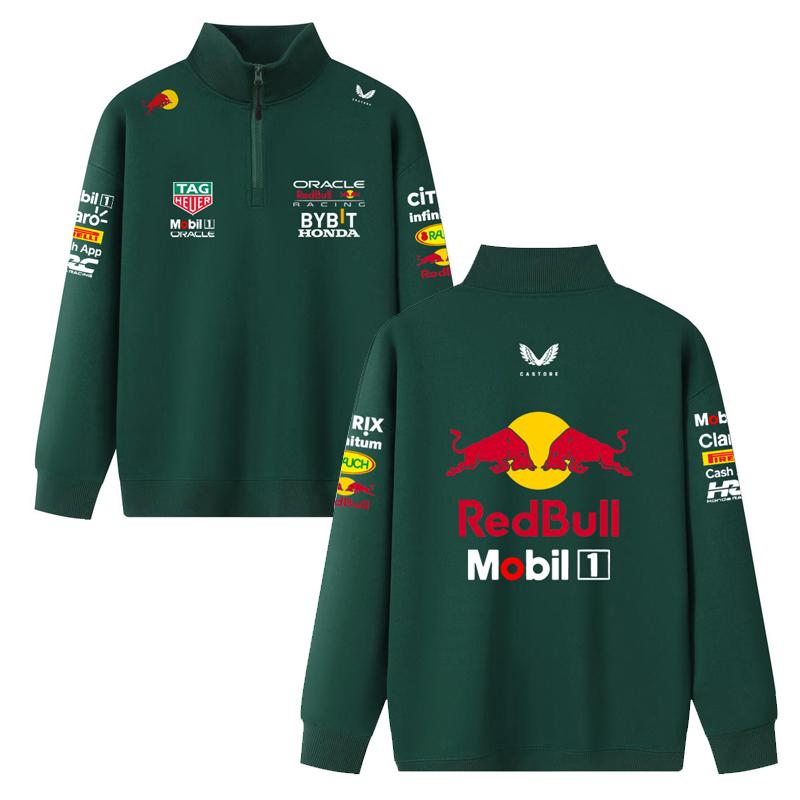 F1 Red Bull Team Uniform Spring and Autumn Jacket F1 Formula Racing Summer Red Bull Team Half Zip Hoodie
