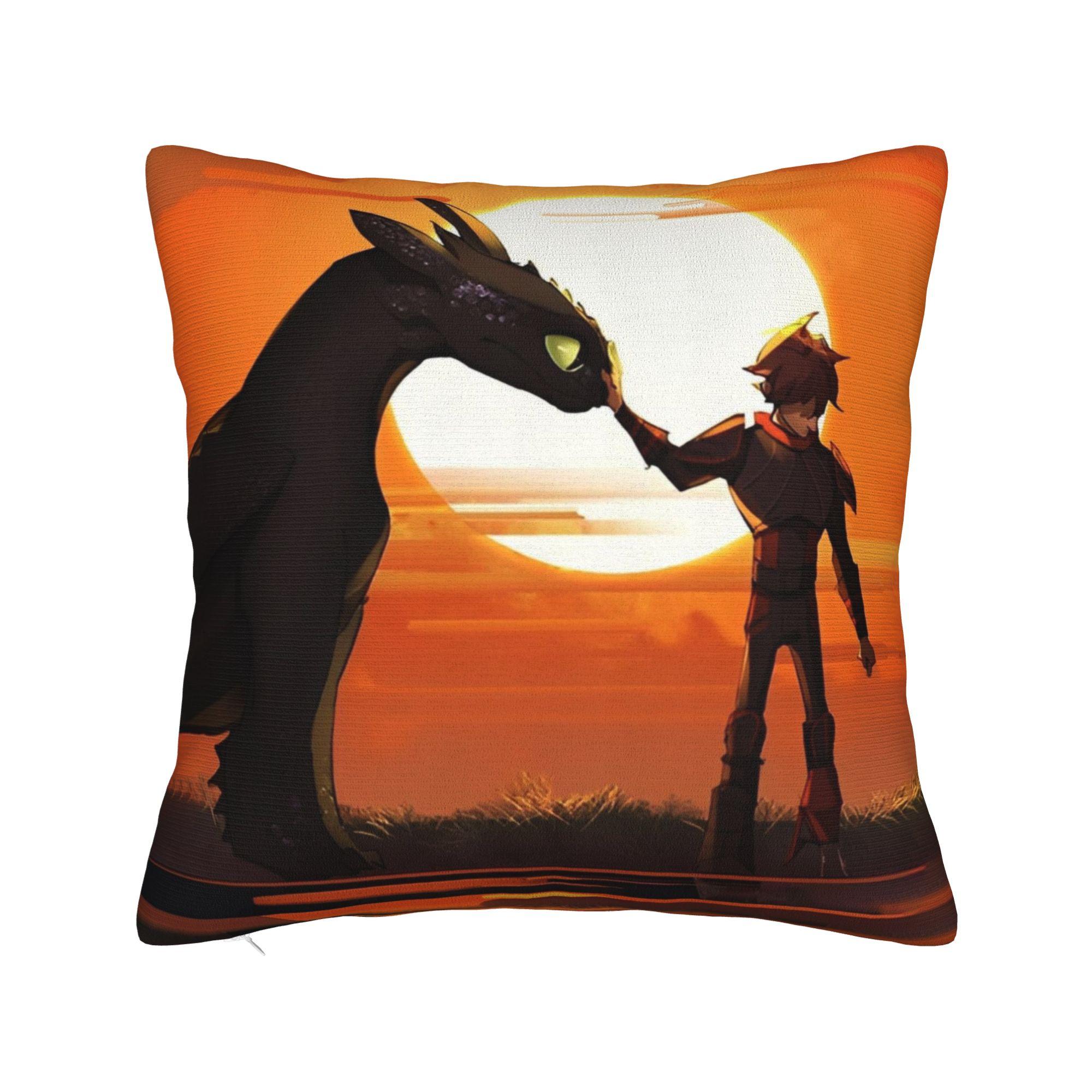 

HTTYD Square Pillow Covers Polyester Couch Cushion Cover Cute Home Decoration Pillowcase 45*45 30cmx30cm