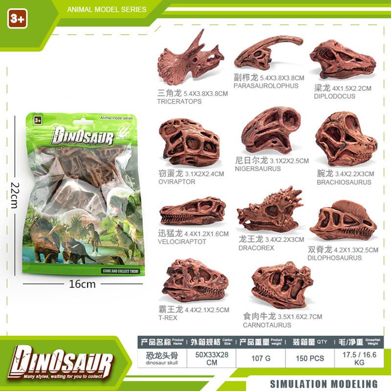 Simulation Archaeology Excavation Dinosaur Skull Mini Jurassic Dinosaur Fossil Skeleton Model Ornament