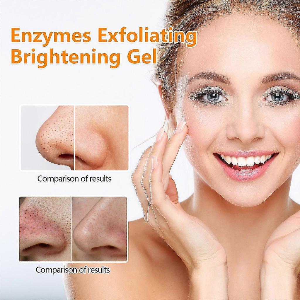 Orange Enzymes Exfoliating Brightening Gel, Remove Blackheads Deep Cleansing, Orange Exfoliating Gel Scrub Face Body Skin Natural Peeling Gel