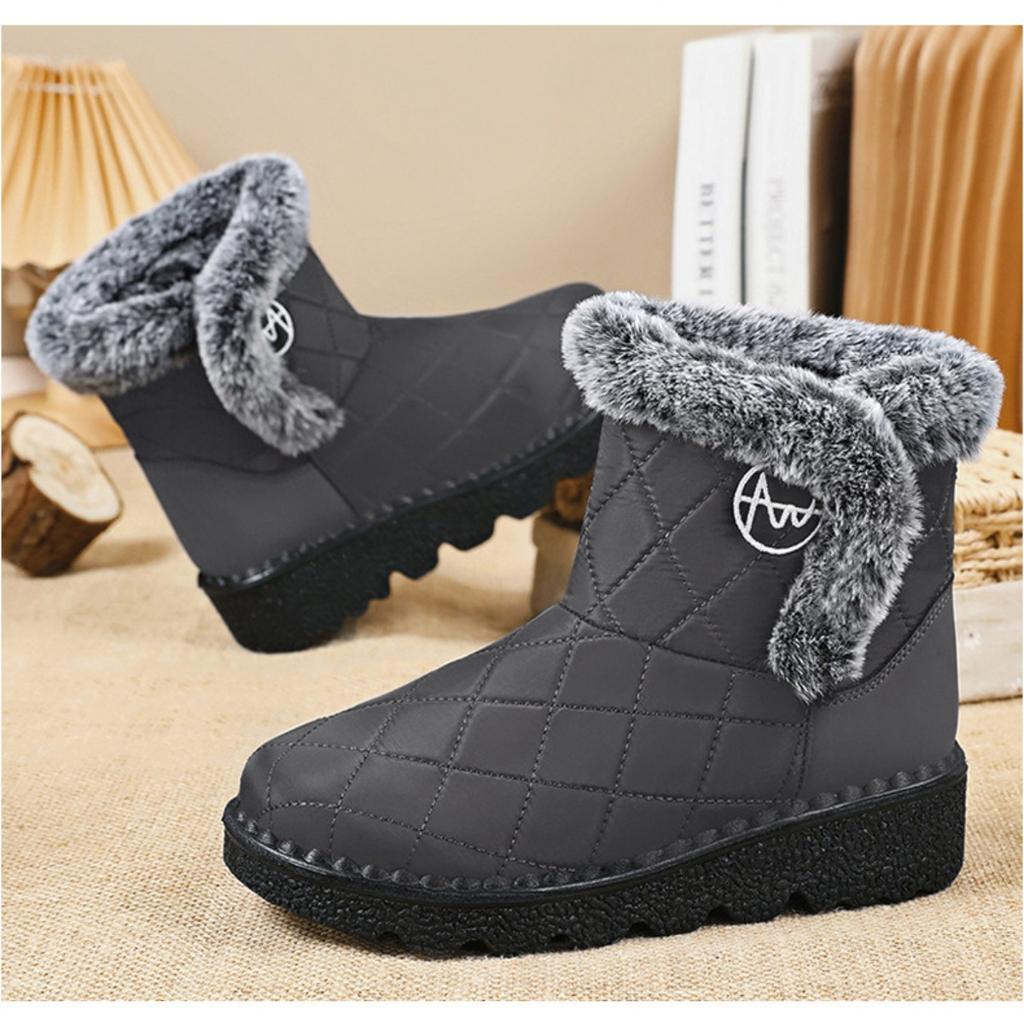 Snow Boots for Women In Autumn and Winter, Women's Midsole Cotton Shoes with Thick Fleece and Warm Cotton Boots