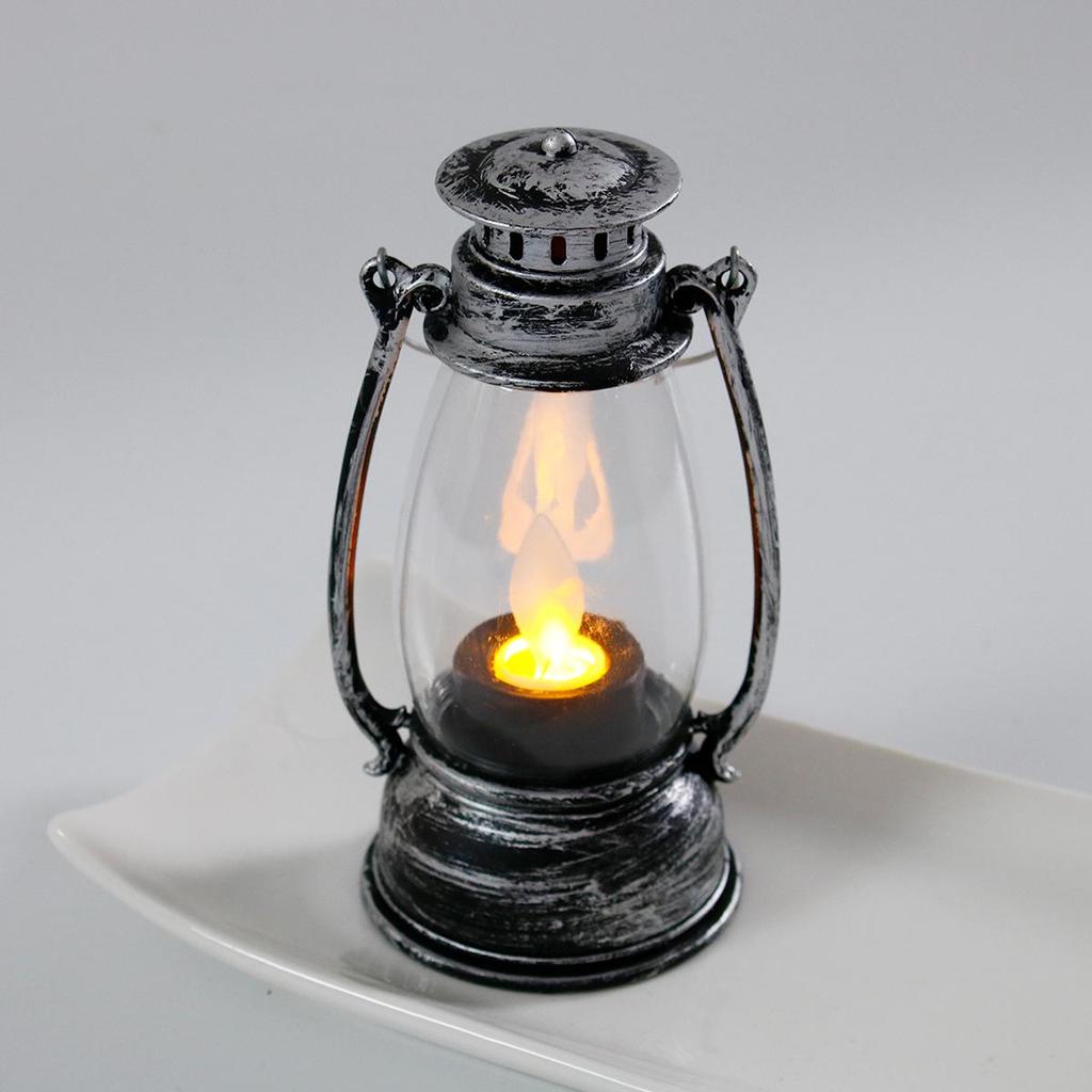 Retro Style Small Lantern Christmas Decoration Pony Lantern LED Candle Kerosene Lamp