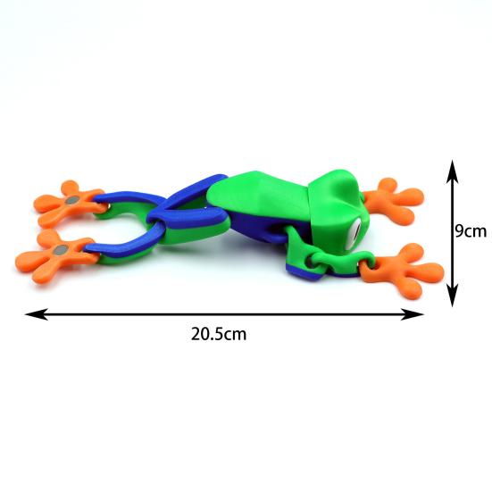 Magnetic 3D Printed Frog Toy Movable Joints Frog Fridge Magnet Articulated Animal Figurine Home Office Computer Monitor Decoration