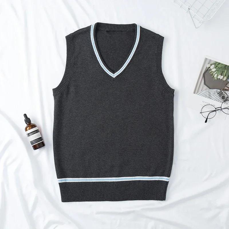 DY20Cosplay Costume Magic School Hufflepuff Ravenclaw Slytherin Wizard V Neck Sweater Uniform Stripe Cotton Sleeveless Knitted V