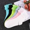 Vintage Candy Color Ladies Lace Ruffle Frilly Ankle Socks Mid-calf Socks Cotton Socks Fashion