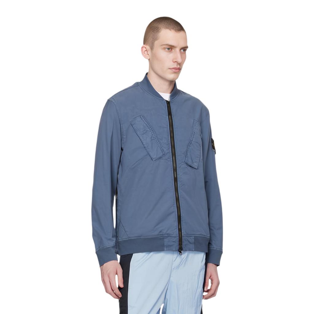 Stone Island Ss24 Solid Color Sleeve Logo Zip Pilot Jacket Men Jacket Air-Force-Blue 801542510-V0024