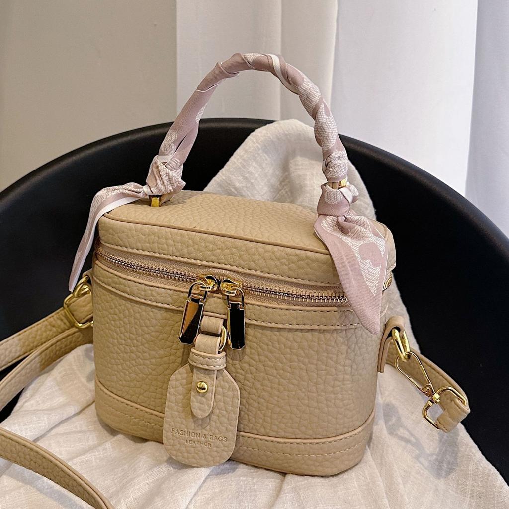 Fashion Handheld Box Bag For Women Ribbon Decor  New Small Minimalist Single Shoulder Crossbody Bag Female Small Square Bag