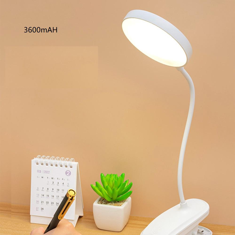 

USB перезаряжаемая настольная лампа с зажимом для банки, подставка для чтения книг, ночник, светодиодные настольные лампы, 3 режима затемнения, защита глаз