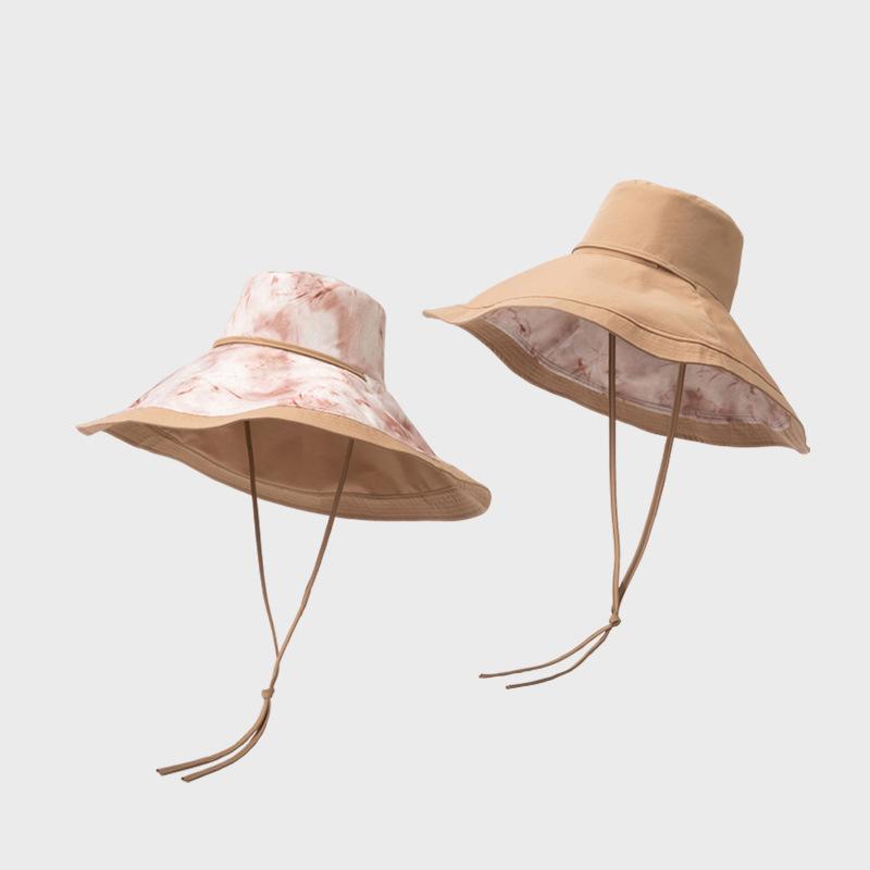 Women's Double-Sided Fisherman's Hat with Big Brim Printed Summer Sun-Protection and Uv-Protection Sun Hat