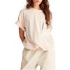Timberland Solid Color Patch Pocket Round Neck Short Sleeve T-Shirt Unisex Tops Beige A5ZQ9-CR3