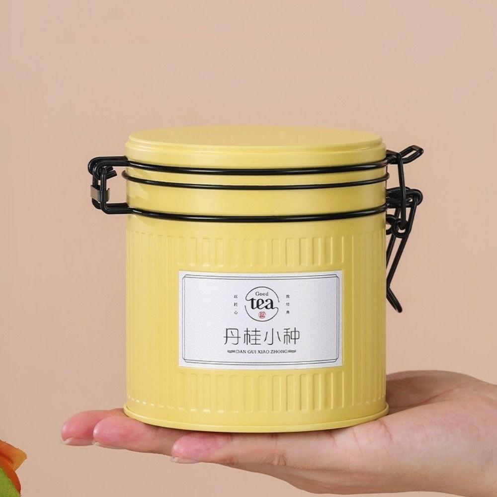 Tinplate Tea Tin Can Round Candy Jar Multi-functional Tea Packaging Box  Coffee