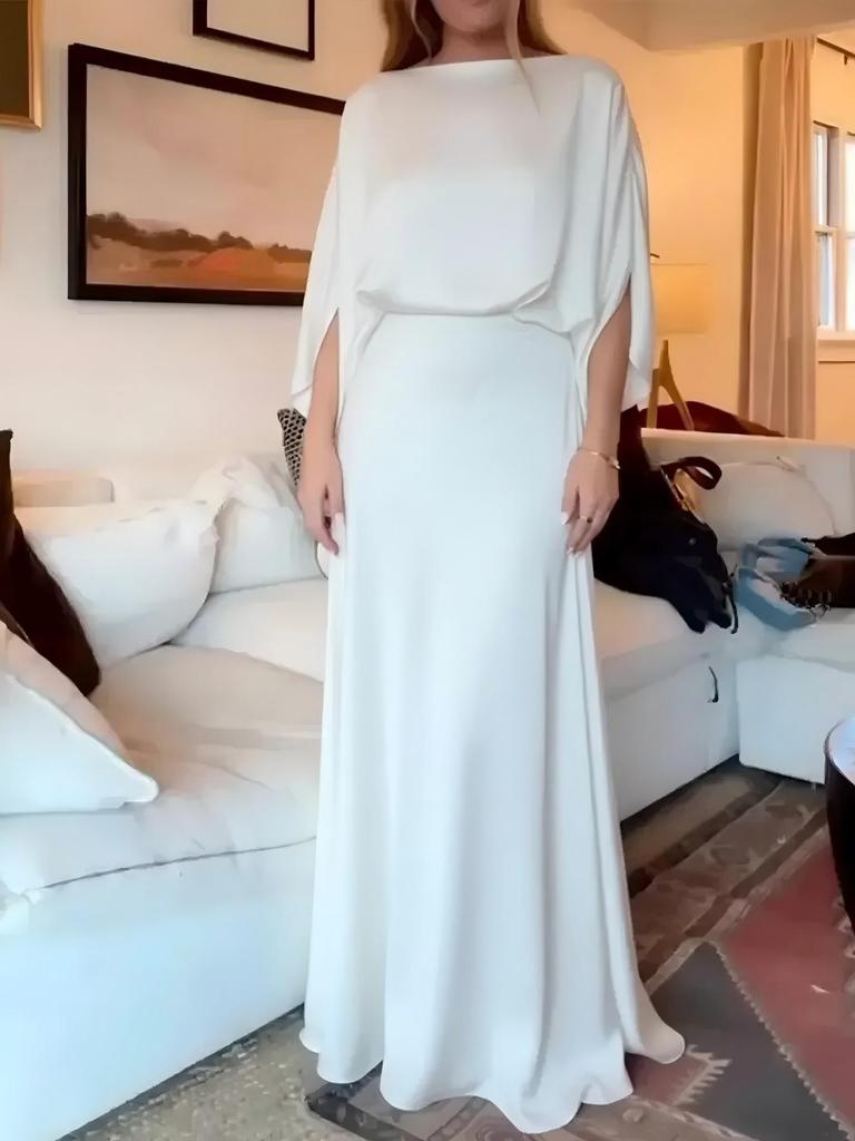 2026 Elegantes Satin-Langes Kleid - Damen Einfarbig Frühling/Sommer Mode