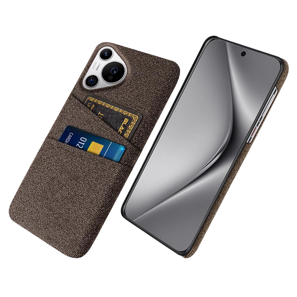 For Huawei Pura 70 Pro/Pura 70 Pro+ Case Card Holder Hard PC with Cloth Phone Protection Cover