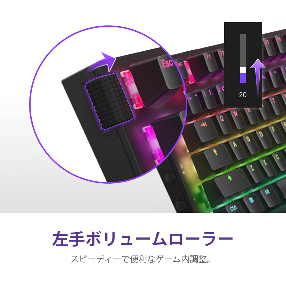 NZXT Function 2 MiniTKL Black Gaming Keyboard with RGB 8K Polling Optical Linear Tenkeyless English Wired Black LEDs, Rate, Switches, Keyboard,