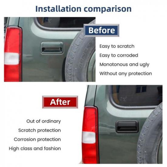 Mattle Black Tailgate Handle Decorative Cover for Suzuki Jimny 12-17 Accessories