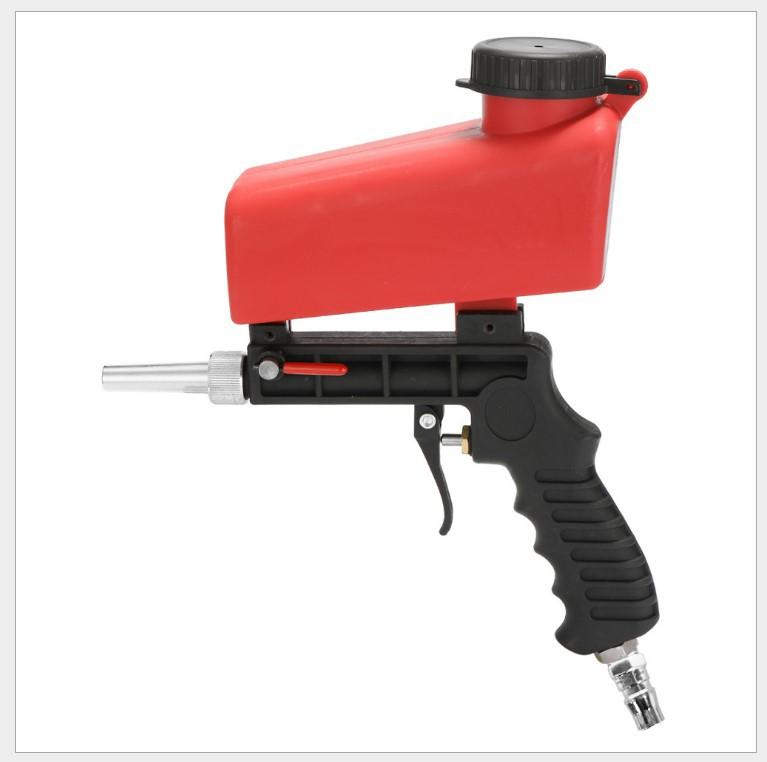 Pneumatischer Sandstrahler für Kompressor, Entfernt Farbe, Flecken, Rost & Reinigt Oberflächen(rot) Handgehaltene Sandstrahlpistole Tragbar