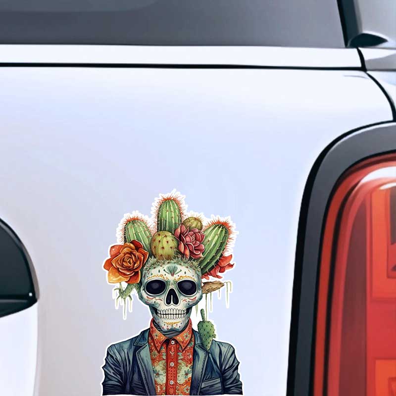 Car Sticker Skull Vinyl Decal Waterproof Rear Window Motorcycle Camper Bumper Truck Laptop Decoration TM354