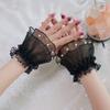 Beautiful Mesh Pearl Short Bridal Dress Lace Fake Sleeves Wedding Decoration Cuffs Pography Props Accessories